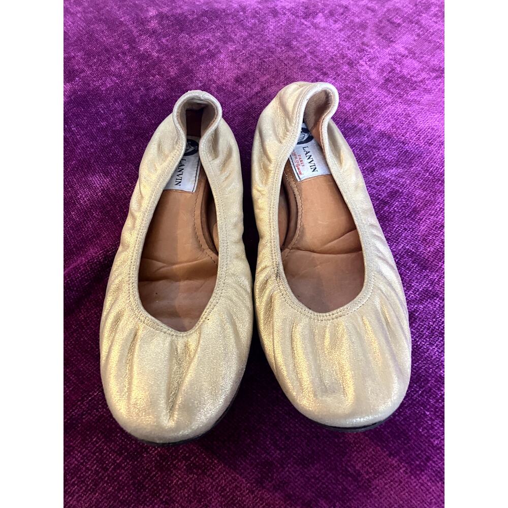 Lanvin Gold Ballet Flats